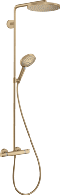 Colonne de douche Showerpipe Hansgrohe Raindance Select S 240 1 jet PowderRain avec mitigeur thermostatique en bronze brossé
