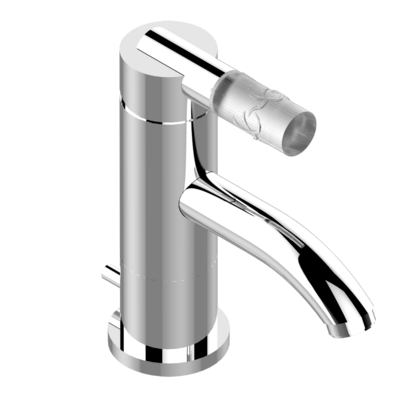 Mitigeur de lavabo monotrou THG 80 avec vidage - Collection "Bambou Cristal Clair"