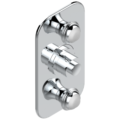 Set de finition THG pour douche thermostatique à encastrer avec deux robinets d'arrêt à 2 fonctions - Collection "Papillon"