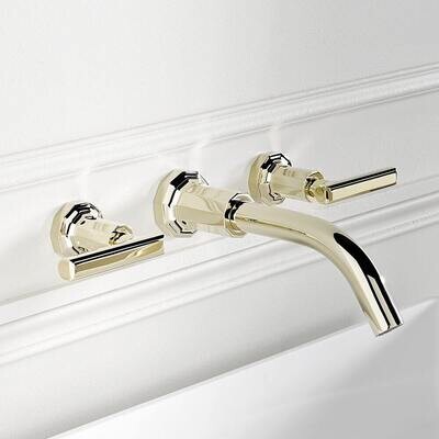 Mélangeur de bain / douche encastré THG avec bec goliath - Collection "Les Ondes à manettes"