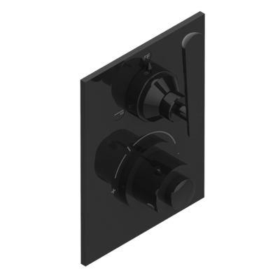 Set de finition THG pour douche thermostatique à encastrer 2 fonctions avec inverseur - Collection "Dean", Choix de la finition: PVD bronze brown - F33