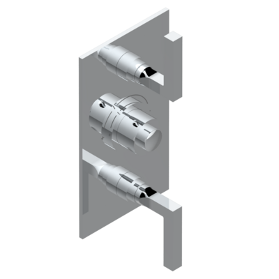 Set de finition THG pour douche thermostatique à encastrer avec deux robinets d'arrêt à 2 fonctions - Collection "Beluga à manettes"