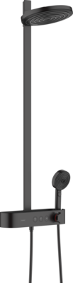 Colonne de douche Showerpipe Hansgrohe Pulsify S 260 2 jets avec mitigeur thermostatique ShowerTablet Select 400 en noir mat