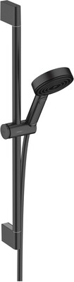 Barre de douche Hansgrohe avec douchette à main Pulsify Select S 105 3 jets et flexible Isiflex en noir mat
