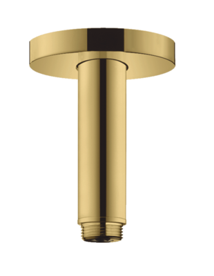 Bras de douche plafonné Hansgrohe S 100 mm avec rosace ronde en doré poli