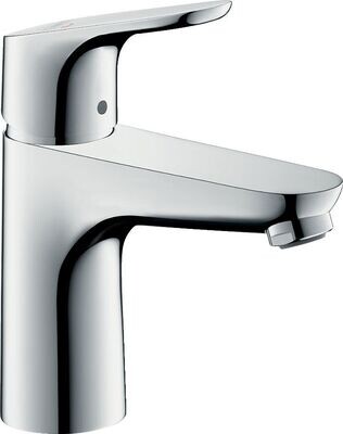 Mitigeur de lavabo Hansgrohe Focus 100 CoolStart en laiton chromé avec tirette et vidage