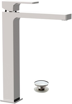 Mitigeur de lavabo rehaussé Remer Absolute 274 avec vidage clic-clac en laiton chromé