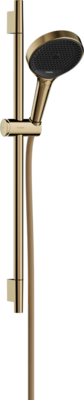 Barre de douche Hansgrohe avec douchette à main Rainfinity Select S Puro 130 3 jets et flexible Designflex en doré poli
