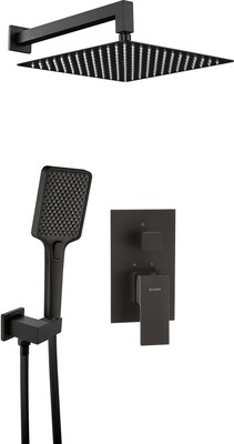 Ensemble de douche encastré Deante Anemon Bis 300 en noir mat