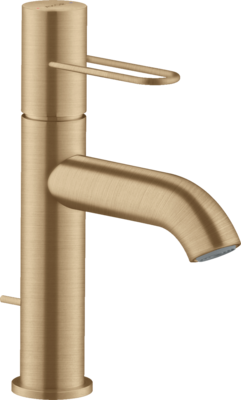 Mitigeur de lavabo AXOR Uno 100 avec poignée étrier et tirette de vidage en bronze brossé