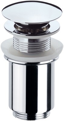 Bonde de lavabo chromée Remer Quick-Clac avec finition brillante et raccord mâle fileté.