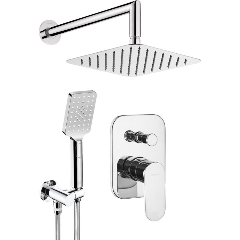 Ensemble de douche encastré Deante Alpinia 250 en chromé
