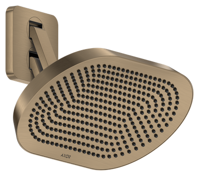 Douche de tête AXOR ShowerSphere 370 2 jets EcoSmart avec bras de douche orientable en bronze brossé