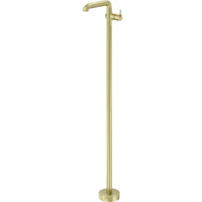 Robinet mitigeur de lavabo sur pied Deante Silia, finition or PVD brossé avec cartouche céramique.
