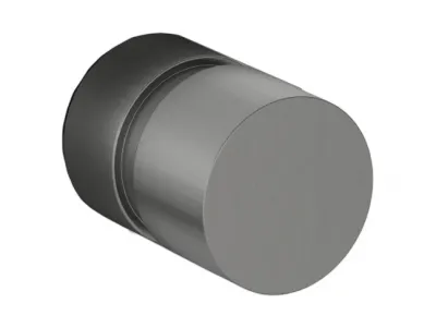 Mitigeur thermostatique encastré Deante Silia en titane pour bain et douche, au design cylindrique élégant et à la finition métallique.
