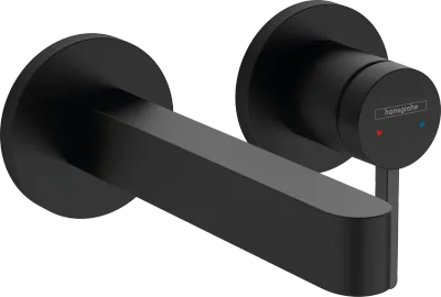 Mitigeur de lavabo encastré Hansgrohe Finoris 168 mm avec bonde à écoulement libre en noir mat
