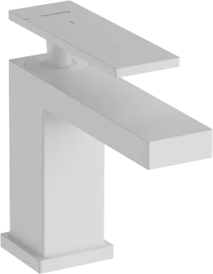 Mitigeur de lavabo Hansgrohe Tecturis E 80 CoolStart avec tirette et vidage en blanc mat