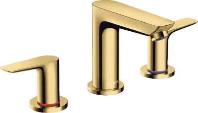 Mélangeur de lavabo 3 trous Hansgrohe Talis E 150 avec tirette et vidage en doré poli