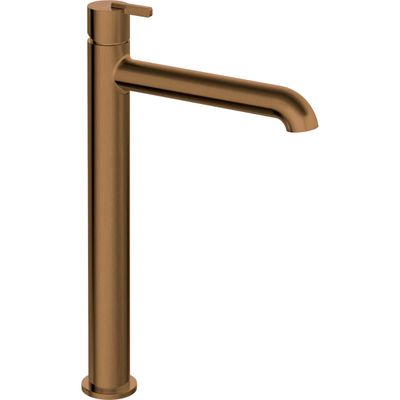 Deante Silia 265 bronze brossé mitigeur de lavabo rehaussé sans bonde, PVD, bec fixe.