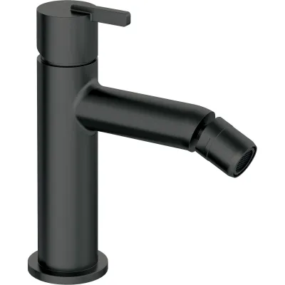 Robinet mitigeur de bidet Deante Silia noir mat avec bec fixe et poignée unique.