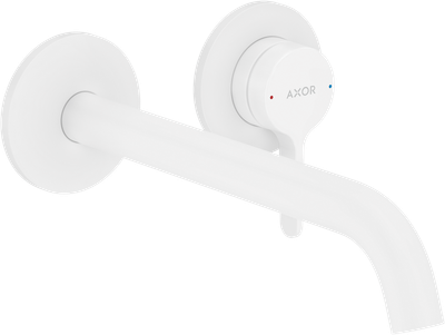 Mitigeur de lavabo encastré AXOR One 220 mm, avec poignée manette et bonde à écoulement libre en blanc mat