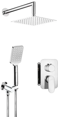 Ensemble de douche encastré Deante Alpinia 250 en chromé avec box