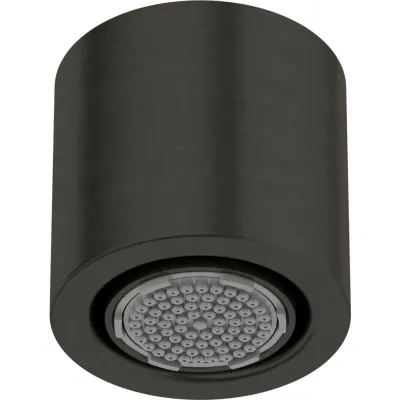 Pommeau de douche fixe Deante Silia noir mat, diamètre 42 mm, type jet pluie.