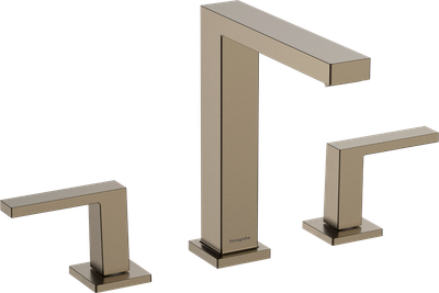 Mélangeur de lavabo 3 trous Hansgrohe Tecturis E 150 avec bonde Push-Open en bronze brossé