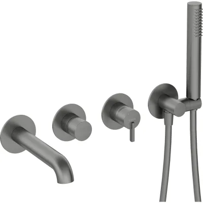 Mitigeur encastré de bain / douche 4 trous Deante Silia en titane