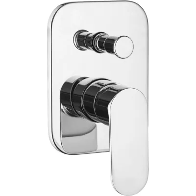 Mitigeur de douche encastré chromé Deante Alpinia avec pressostat, cartouche céramique, sortie à deux fonctions.