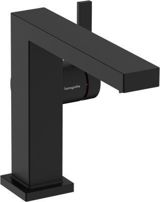 Mitigeur de lavabo Hansgrohe Tecturis E Fine 110 CoolStart avec bonde Push-Open en noir mat