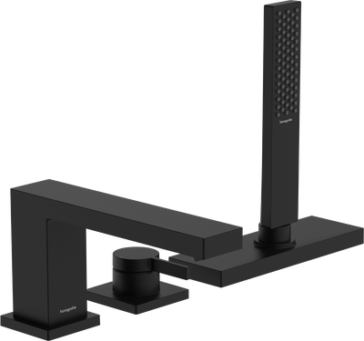 Mélangeur 3 trous pour montage sur bord de baignoire Hansgrohe Tecturis E avec sBoxn en noir mat