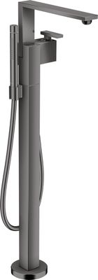 Mitigeur de bain / douche Axor Edge coupe diamant pour montage au sol en noir chromé poli