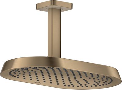 Douche de tête AXOR ShowerSphere 370 EcoSmart avec raccordement au plafond en bronze brossé
