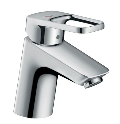 Mitigeur de lavabo Hansgrohe Logis Loop 75 CoolStart en laiton chromé avec tirette et vidage