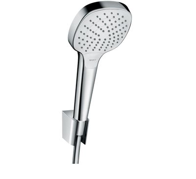 Support mural Hansgrohe avec douchette à main Croma Select E 3 jets et flexible Isiflex 1,60 m
