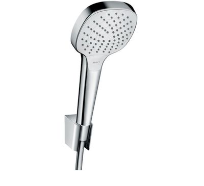 Support mural Hansgrohe avec douchette à main Croma Select E 3 jets et flexible Isiflex 1,60 m