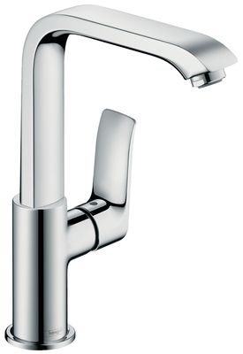 Mitigeur surélevé pour vasque libre Hansgrohe Metris 230 en laiton chromé avec bonde push-open