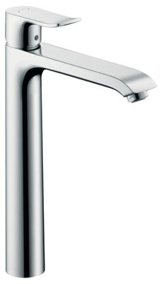 Mitigeur surélevé pour vasque libre Hansgrohe Metris 260 en laiton chromé avec tirette et vidage