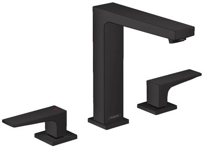 Mélangeur de lavabo 3 trous Hansgrohe Metropol 160 en noir mat avec bonde push-open