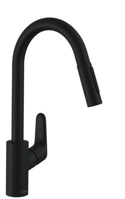 Mitigeur de cuisine Focus M41 avec douchette extractible finition noir mat