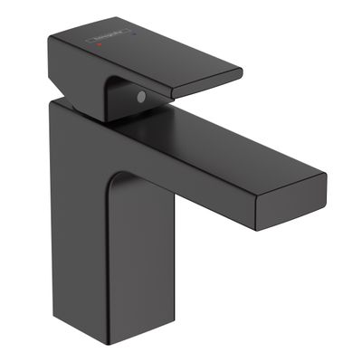 Mitigeur de lavabo Hansgrohe Vernis Shape 100 avec tirette et vidage en noir mat