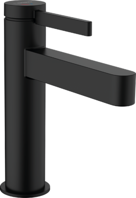 Mitigeur de lavabo Hansgrohe Finoris 110 CoolStart avec bonde push-open en noir mat