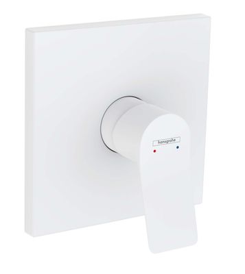 Set de finition pour mitigeur de douche encastré Hansgrohe Vivenis en blanc mat