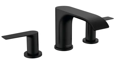 Mélangeur de lavabo 3 trous Hansgrohe Vivenis 90 avec tirette et vidage en noir mat