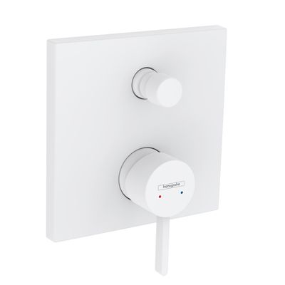 Set de finition pour mitigeur de bain / douche encastré Hansgrohe Finoris en blanc mat