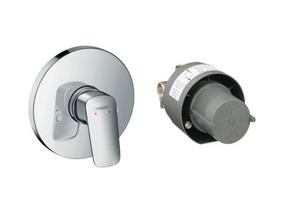 Set de finition pour mitigeur de douche encastré Hansgrohe Logis avec corps d'encastrement