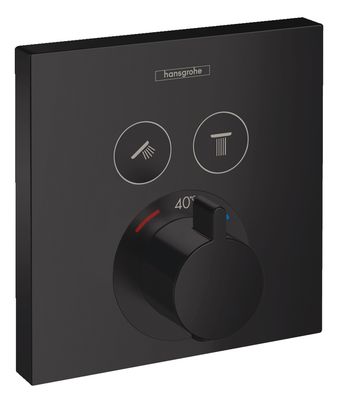 Set de finition pour mitigeur thermostatique encastré Hansgrohe ShowerSelect en noir mat