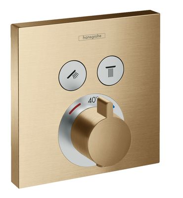 Set de finition pour mitigeur thermostatique encastré Hansgrohe ShowerSelect en bronze brossé