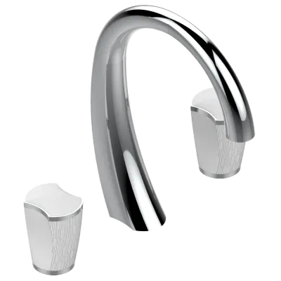 Mélangeur de lavabo 3 trous THG avec vidage - Collection "Infini porcelaine blanche"